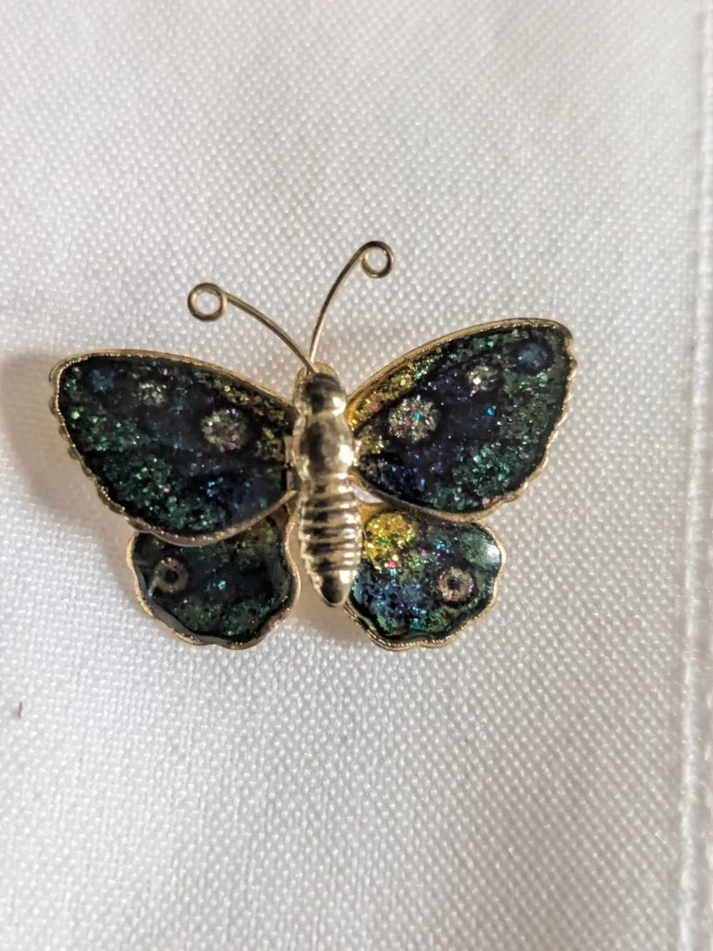 Vintage Enamel Butterfly Brooch Pin 